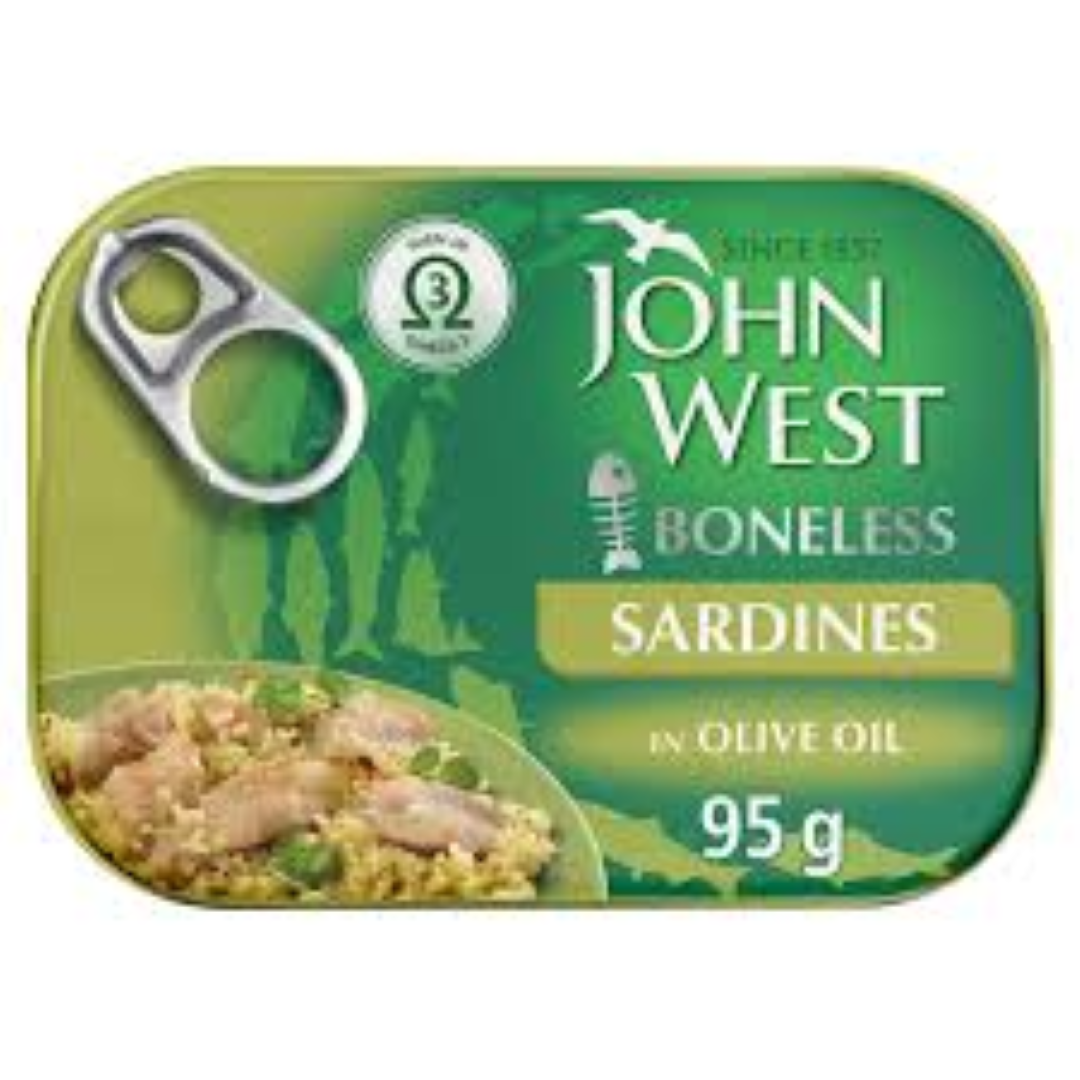 JOHN WEST BONELESS SARDINES IN OLIVE OIL 95G